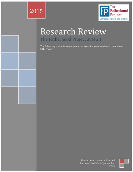 The Fatherhood Project's Research Review cover page